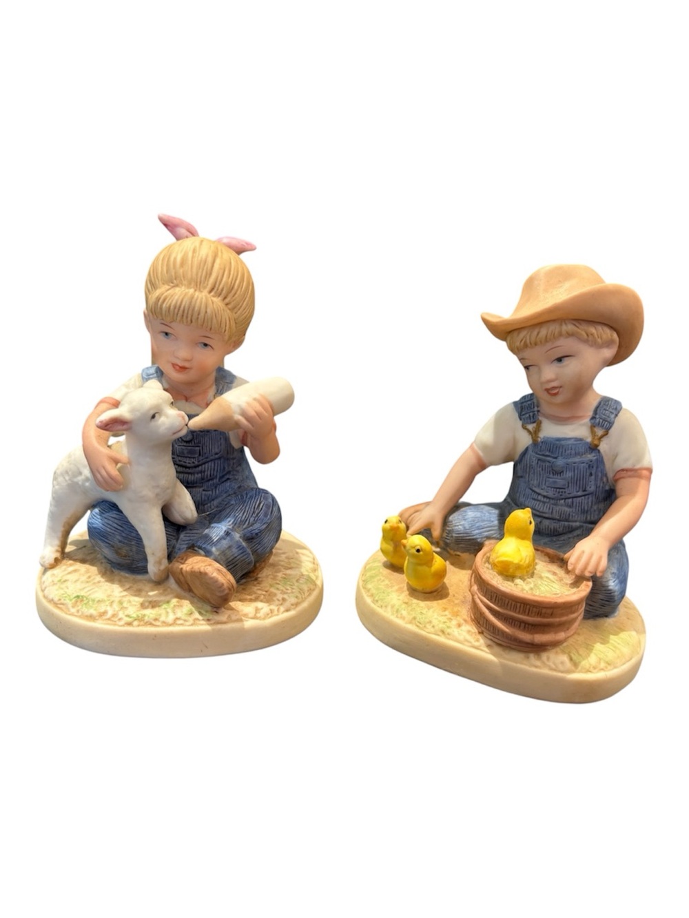 Vintage Denim Days Farm Kids Figurine Set
